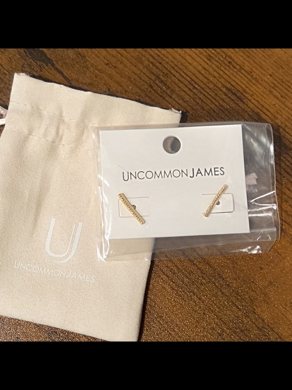 Uncommon James Illusion Bar Stud Earrings - Gold
